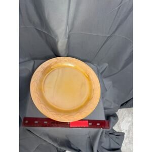Vintage ANCHOR HOCKING FIRE-KING PEACH LUSTRE 9" Dinner Plate Laurel Leaf